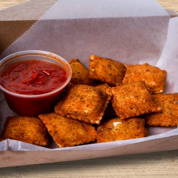 Fried ravioli served fresh from the kitchen.